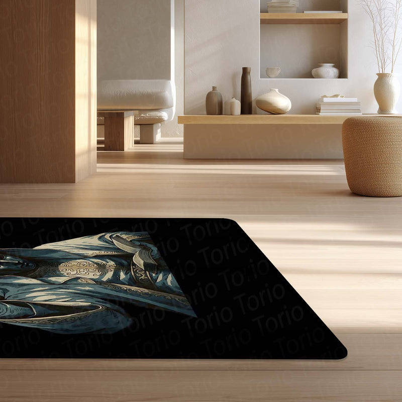 King Baldwin IV Area Rug | Crusader King Inspired Medieval Floor Mat | Dark Knight Warrior Gaming Rug for Bedroom, Living Room & Historical Decor