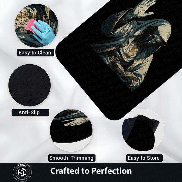 King Baldwin IV Area Rug | Crusader King Inspired Medieval Floor Mat | Dark Knight Warrior Gaming Rug for Bedroom, Living Room & Historical Decor