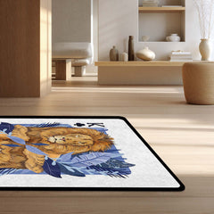 Lion King Playing Card Area Rug | King of Jungle Floor Mat | Royal Lion Carpet for Bedroom, Living Room & Gaming Setup | Anti Slip Washable 3 mm Rug