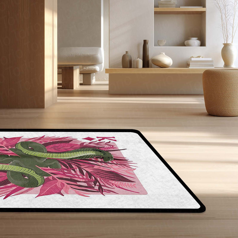 Snake King Playing Card Area Rug | King of Diamonds Snake Floor Mat | Aesthetic Snake Design Rug for Bedroom, Gaming Room & Modern Home Decor