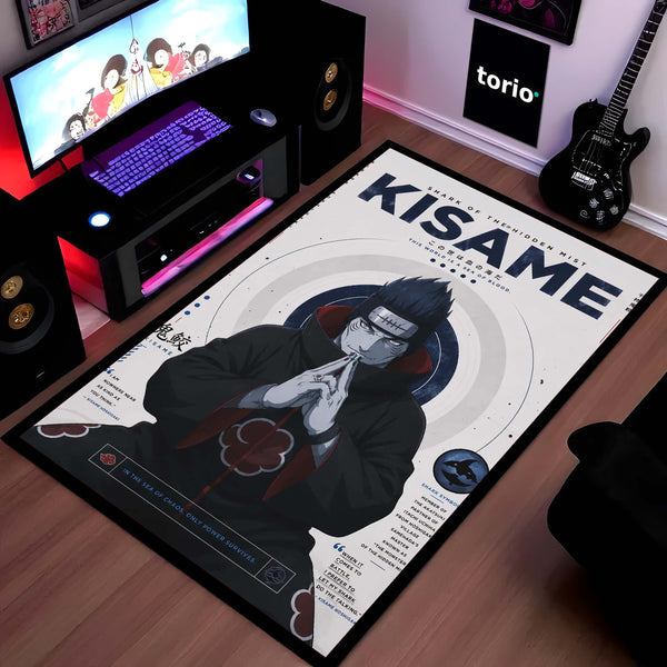 Naruto Kisame Hoshigaki Anime Character Flat Rug | Akatsuki Kisame Art Flat Rug | Premium Anime Gaming Room Floor Decor