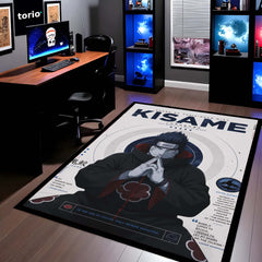 Naruto Kisame Hoshigaki Anime Character Flat Rug | Akatsuki Kisame Art Flat Rug | Premium Anime Gaming Room Floor Decor
