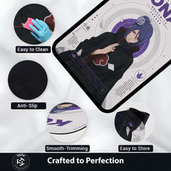 Naruto Konan Anime Character Flat Rug | Akatsuki Konan Art Flat Rug | Premium Anime Gaming Room Floor Decor