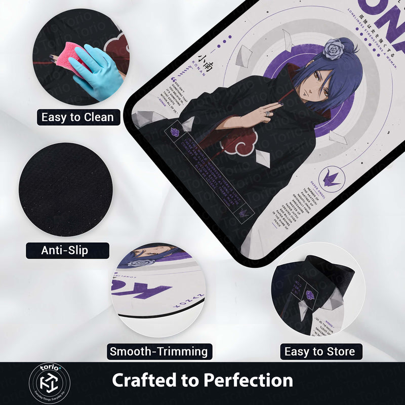 Naruto Konan Anime Character Flat Rug | Akatsuki Konan Art Flat Rug | Premium Anime Gaming Room Floor Decor