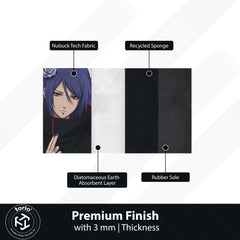 Naruto Konan Anime Character Flat Rug | Akatsuki Konan Art Flat Rug | Premium Anime Gaming Room Floor Decor