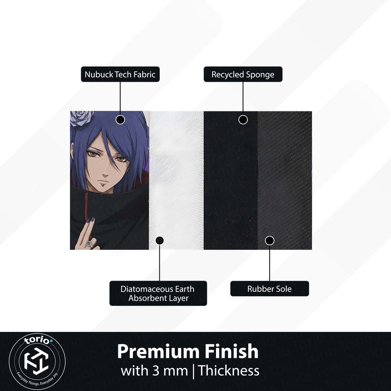 Naruto Konan Anime Character Flat Rug | Akatsuki Konan Art Flat Rug | Premium Anime Gaming Room Floor Decor
