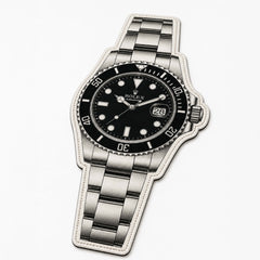 Luxury Rolex Submariner Watch Flat Rug | Stainless Steel Luxury Watch Area Rug | Premium Timepiece Floor Mat for Bedroom, Gaming Room & Collector Décor