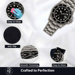 Luxury Rolex Submariner Watch Flat Rug | Stainless Steel Luxury Watch Area Rug | Premium Timepiece Floor Mat for Bedroom, Gaming Room & Collector Décor