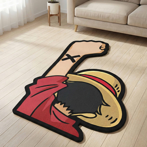Monkey D. Luffy Gear Pose Floor Mat (3 mm Thick) | One Piece Anime Cut-Out Rug for Bedroom, Gaming Room & Otaku Home Decor