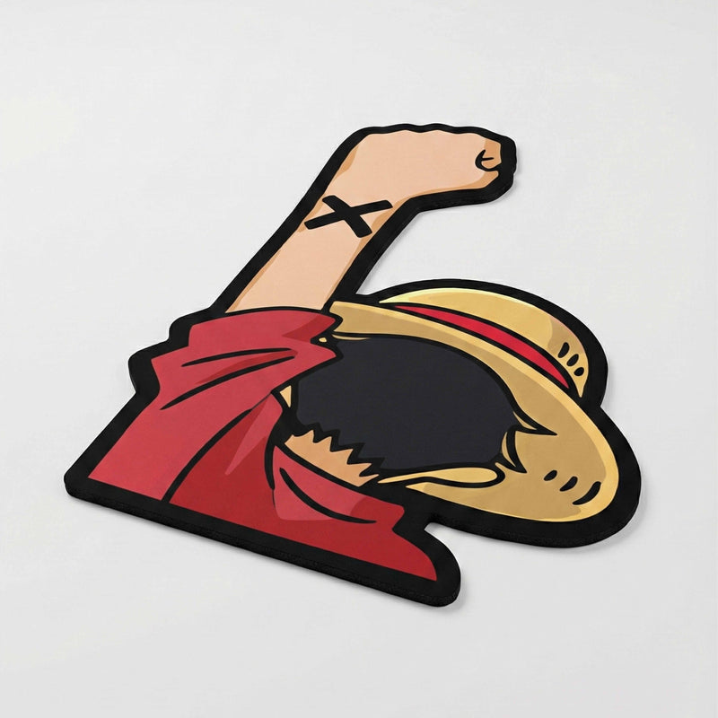 Monkey D. Luffy Gear Pose Floor Mat (3 mm Thick) | One Piece Anime Cut-Out Rug for Bedroom, Gaming Room & Otaku Home Decor