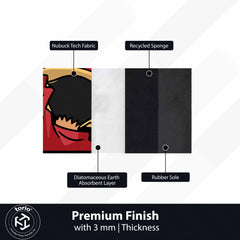 Monkey D. Luffy Gear Pose Floor Mat (3 mm Thick) | One Piece Anime Cut-Out Rug for Bedroom, Gaming Room & Otaku Home Decor