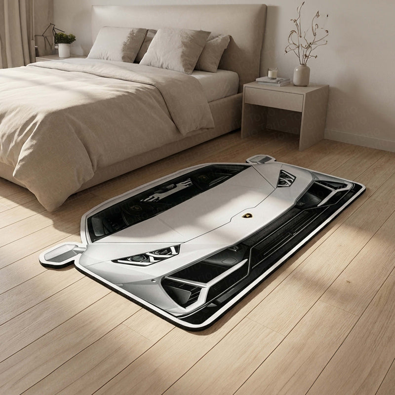 Lamborghini Inspired Floor Mat | Anti-Slip 3mm Absorbent Supercar Design Rug | Easy Clean Waterproof Floor Mat for Home, Office & Garage
