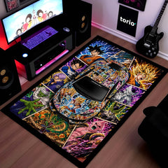 Dragon Ball Z Lamborghini Huracán Anime Area Rug | Goku & Z-Fighters Floor Mat | DBZ Gaming Rug for Bedroom, Gaming Room, Anime Setup & Otaku Decor