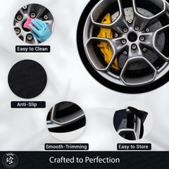Lamborghini Brake Disc Round Floor Mat (3 mm Thick) | Performance Alloy Wheel Inspired Circular Area Mat for Garage, Gaming Room & Modern Decor 01