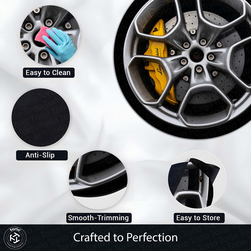 Lamborghini Brake Disc Round Floor Mat (3 mm Thick) | Performance Alloy Wheel Inspired Circular Area Mat for Garage, Gaming Room & Modern Decor 01