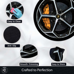 Lamborghini Brake Disc Round Floor Mat (3 mm Thick) | Performance Alloy Wheel Inspired Circular Area Mat for Garage, Gaming Room & Modern Decor