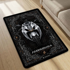 Suzuki Hayabusa Ornate Area Flat Rug | Luxury Superbike Persian Style Rug for Living Room, Gaming Room & Motorcycle Decor