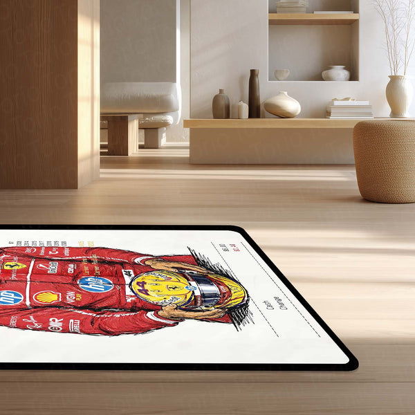 Lewis Hamilton F1 Legend Area Rug | Racing Champion Floor Mat | Motorsport Decor Rug for Gaming Room, Bedroom & Fan Cave