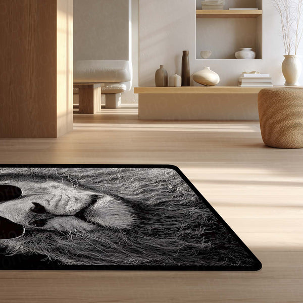 Cool Lion Sunglasses Area Rug | Stylish Animal Floor Mat | Modern Aesthetic Rug for Bedroom, Living Room & Gaming Setup | Anti-Slip 3 mm Washable Floor Mat