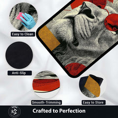 Lion Red Sunglasses Area Rug | Modern Artistic Animal Floor Mat | Aesthetic Statement Rug for Bedroom, Living Room & Gaming Setup | Anti-Slip 3 mm Washable Floor Mat