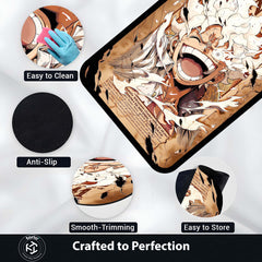 Monkey D. Luffy Gear 5 Wanted Poster Area Flat Rug | One Piece Gear Fifth Anime Flat Rug | Premium Anime Gaming Room Area Floor Decor