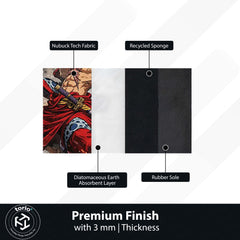 Anime Warrior Stats Area Rug | Luffy Tarou Inspired Floor Mat | Anime Character Data Style Rug | Gaming Room Anime Carpet | Anti-Slip 3 mm Washable Floor Mat
