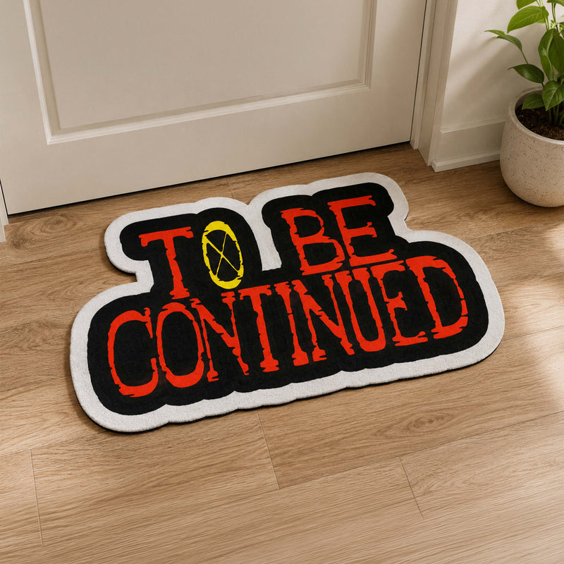 To Be Continued Meme Flat Rug | Viral Internet Die-Cut Flat Rug | Funny Gaming & Anime Room Floor Decor