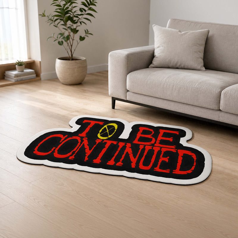 To Be Continued Meme Flat Rug | Viral Internet Die-Cut Flat Rug | Funny Gaming & Anime Room Floor Decor