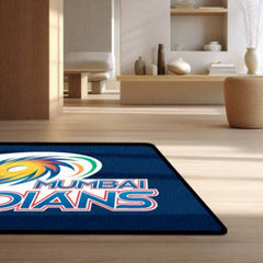 Mumbai Indians Fan Floor Mat (3 mm Thick) | Bold Blue Cricket Team Inspired Rug for Bedroom, Gaming Room & Fan Spaces