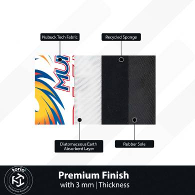 Mumbai Indians Fan Floor Mat (3 mm Thick) | Bold Blue Cricket Team Inspired Rug for Bedroom, Gaming Room & Fan Spaces