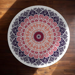 Elegant Mandala Art Circular Floor Mat (3 mm Thick) | Modern Boho Round Rug for Living Room, Bedroom, Meditation & Home Decor
