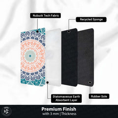 Elegant Mandala Art Circular Floor Mat (3 mm Thick) | Modern Boho Round Rug for Living Room, Bedroom, Meditation & Home Decor 01