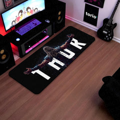Thor Marvel Superhero Bedside Runner Flat Rug | God of Thunder Bedroom Runner for Gaming Room Decor