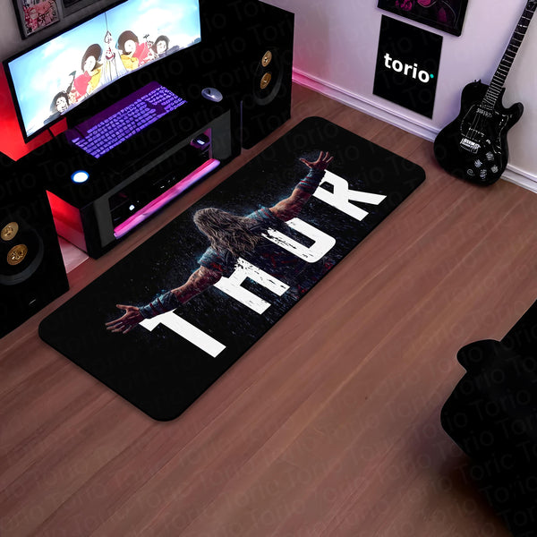 Thor Marvel Superhero Bedside Runner Flat Rug | God of Thunder Bedroom Runner for Gaming Room Decor