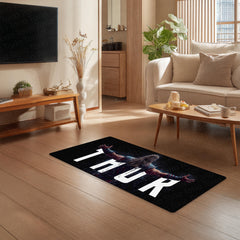 Thor Marvel Superhero Bedside Runner Flat Rug | God of Thunder Bedroom Runner for Gaming Room Decor