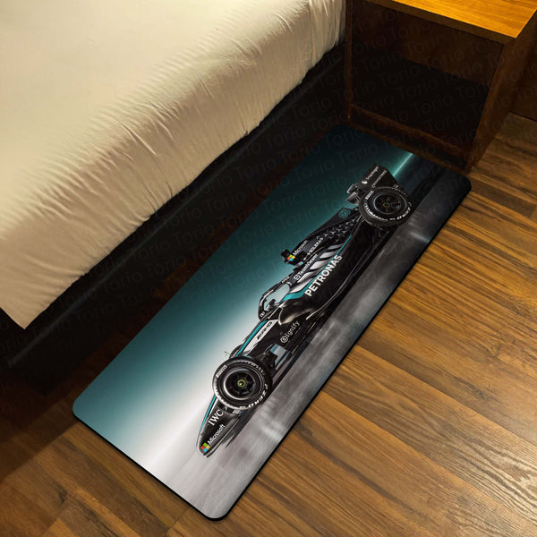 Mercedes-AMG F1 W17 E Performance Floor Mat (3 mm Thick) | Formula 1 Racing Car Bedroom Bedside Runner for Automotive Home Decor