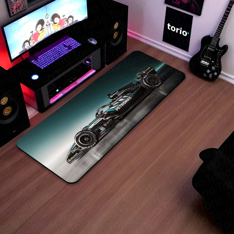 Mercedes-AMG F1 W17 E Performance Floor Mat (3 mm Thick) | Formula 1 Racing Car Bedroom Bedside Runner for Automotive Home Decor
