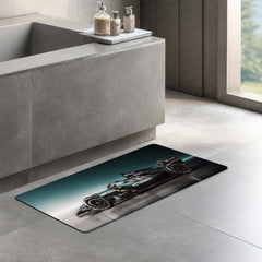 Mercedes-AMG F1 W17 E Performance Floor Mat (3 mm Thick) | Formula 1 Racing Car Bedroom Bedside Runner for Automotive Home Decor
