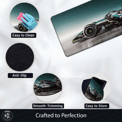 Mercedes-AMG F1 W17 E Performance Floor Mat (3 mm Thick) | Formula 1 Racing Car Bedroom Bedside Runner for Automotive Home Decor
