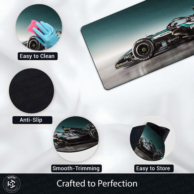 Mercedes-AMG F1 W17 E Performance Floor Mat (3 mm Thick) | Formula 1 Racing Car Bedroom Bedside Runner for Automotive Home Decor