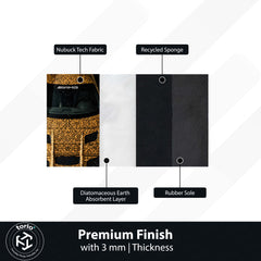 Mercedes-Benz AMG Persian Wrap Area Rug | Luxury Supercar Floor Mat | Gold Arabian Pattern Automotive Rug for Bedroom, Gaming Room, Garage & Car Enthusiast Decor