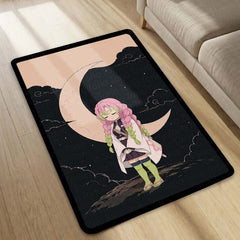 Mitsuri Kanroji Demon Slayer Area Flat Rug | Love Hashira Moonlit Anime Area Flat Rug | Premium Anime Bedroom & Gaming Room Floor Decor