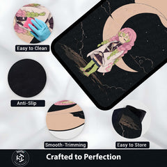 Mitsuri Kanroji Demon Slayer Area Flat Rug | Love Hashira Moonlit Anime Area Flat Rug | Premium Anime Bedroom & Gaming Room Floor Decor