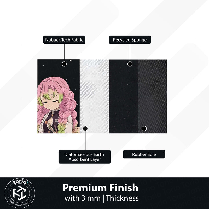 Mitsuri Kanroji Demon Slayer Area Flat Rug | Love Hashira Moonlit Anime Area Flat Rug | Premium Anime Bedroom & Gaming Room Floor Decor