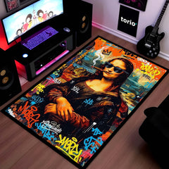 Mona Lisa Area Rug | Modern Renaissance Classic Floor Mat | Artistic & Quirky Home Decor for Art Lovers, Studios & Contemporary Living Spaces