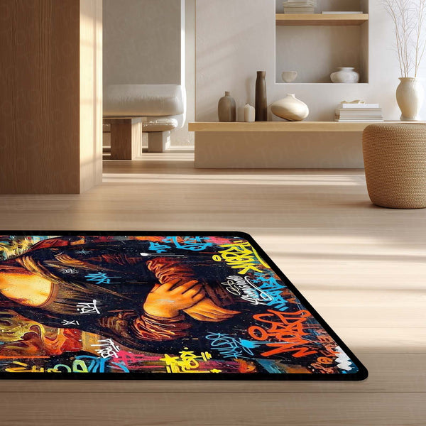 Mona Lisa Area Rug | Modern Renaissance Classic Floor Mat | Artistic & Quirky Home Decor for Art Lovers, Studios & Contemporary Living Spaces