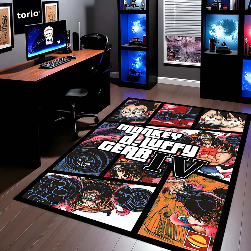 Monkey D. Luffy Gear 5 Area Flat Rug | One Piece Gear Fifth Anime Area Flat Rug | Premium Anime Gaming Room Floor Decor