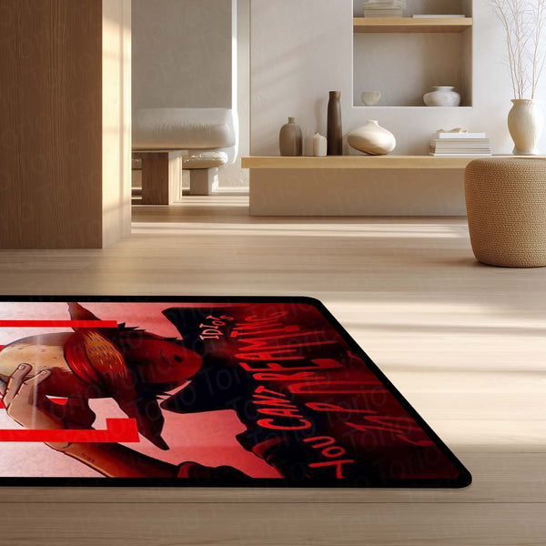 Monkey D Luffy Anime Area Rug | One Piece Straw Hat Pirate Floor Mat | Anti-Slip 3mm Absorbent Rug for Bedroom, Gaming Room, Bathroom & Otaku Decor