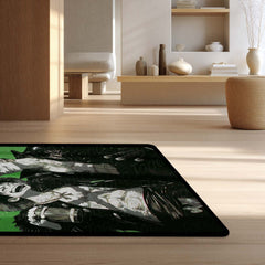 Anime Brothers Area Rug | Luffy Zoro Inspired Floor Mat | One Piece Anime Carpet | Pirate Theme Rug for Gaming Room, Bedroom & Otaku Decor