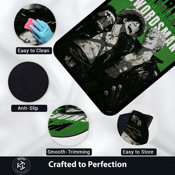Anime Brothers Area Rug | Luffy Zoro Inspired Floor Mat | One Piece Anime Carpet | Pirate Theme Rug for Gaming Room, Bedroom & Otaku Decor